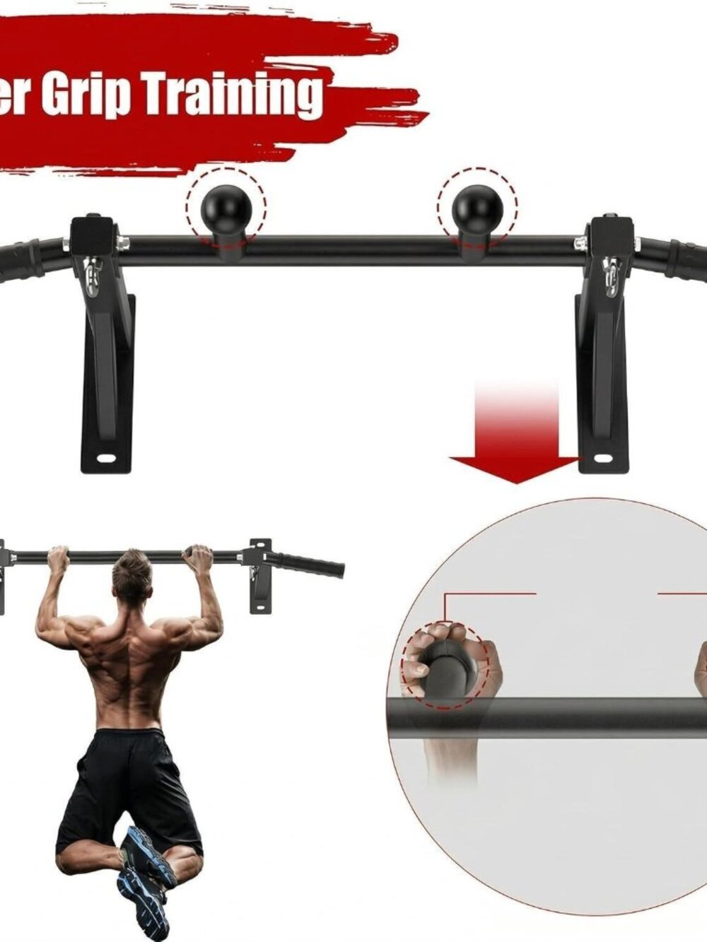 HWOOUSA Wall Mount Pull Up Bar - Picture 4 of 6
